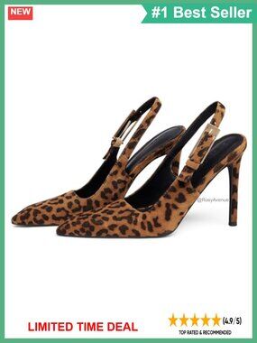 Slingback High Heels Pointed Toe Stiletto Pumps Patent Leather Buckle